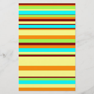 Colorful Gepersonaliseerd Designer Stripe Patroon Briefpapier