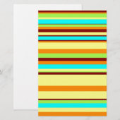 Colorful Gepersonaliseerd Designer Stripe Patroon Briefpapier (Voorkant / Achterkant)