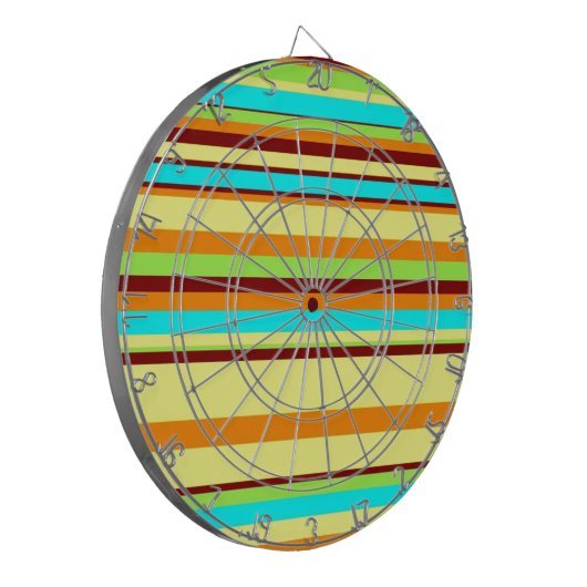 Colorful Gepersonaliseerd Designer Stripe Patroon Dartbord (Voorkant Links)