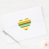 Colorful Gepersonaliseerd Designer Stripe Patroon Hart Sticker (Envelop)