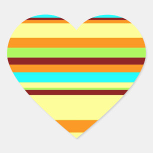 Colorful Gepersonaliseerd Designer Stripe Patroon Hart Sticker