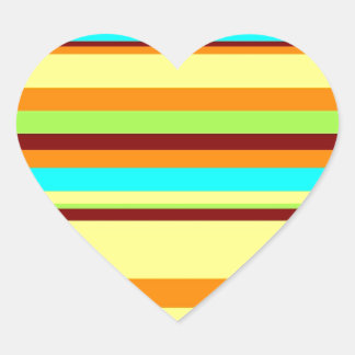 Colorful Gepersonaliseerd Designer Stripe Patroon Hart Sticker