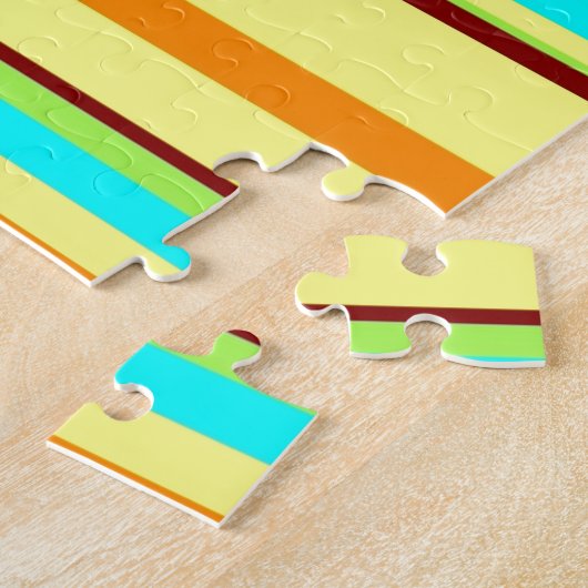 Colorful Gepersonaliseerd Designer Stripe Patroon Legpuzzel (Zijkant)