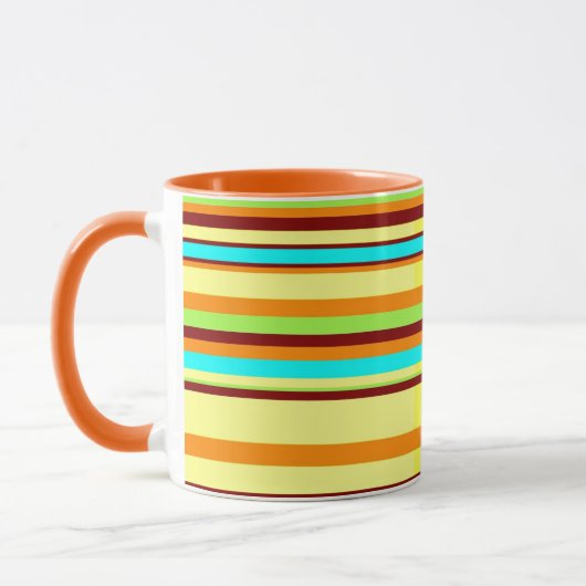 Colorful Gepersonaliseerd Designer Stripe Patroon Mok (Links)