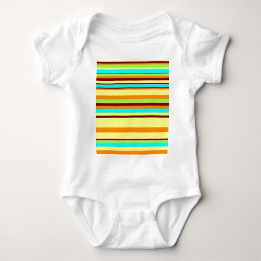 Colorful Gepersonaliseerd Designer Stripe Patroon Romper (Voorkant)