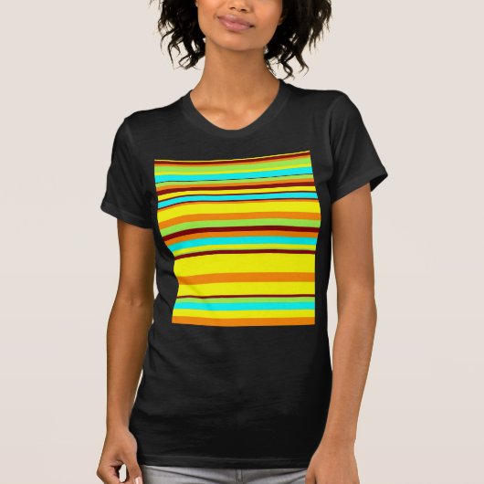 Colorful Gepersonaliseerd Designer Stripe Patroon T-shirt (Voorkant)