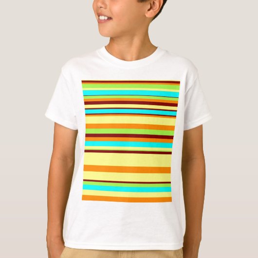 Colorful Gepersonaliseerd Designer Stripe Patroon T-shirt (Voorkant)