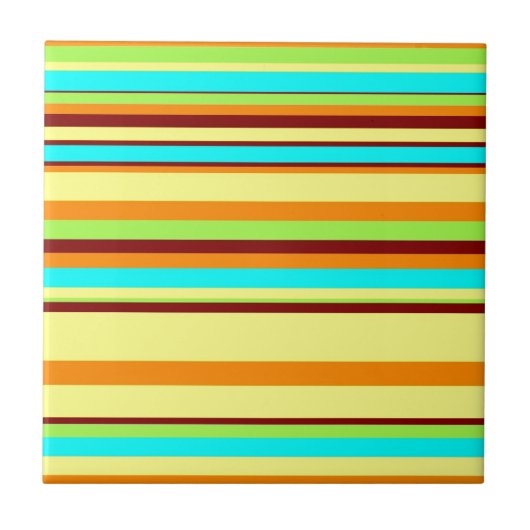 Colorful Gepersonaliseerd Designer Stripe Patroon Tegeltje (Voorkant)