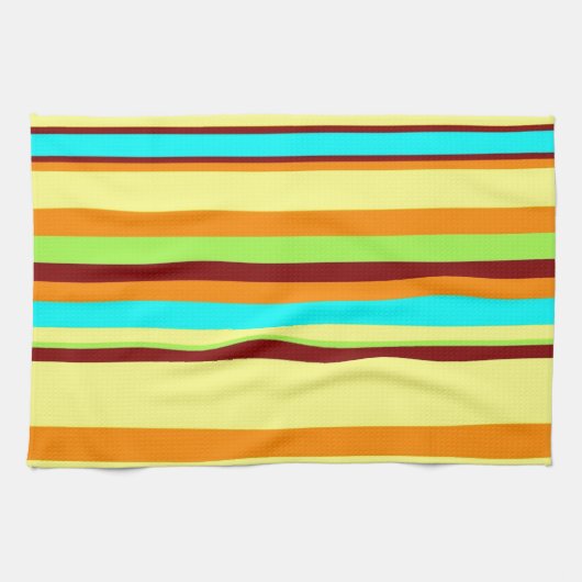 Colorful Gepersonaliseerd Designer Stripe Patroon Theedoek (Horizontaal)