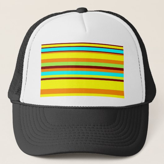 Colorful Gepersonaliseerd Designer Stripe Patroon Trucker Pet (Voorkant)