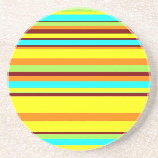 Colorful Gepersonaliseerd Designer Stripe Patroon Zandsteen Onderzetter (Voorkant)