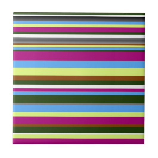 Colorful Gepersonaliseerd Designer Stripe Tegeltje (Voorkant)
