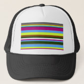 Colorful Gepersonaliseerd Designer Stripe Trucker Pet (Voorkant)