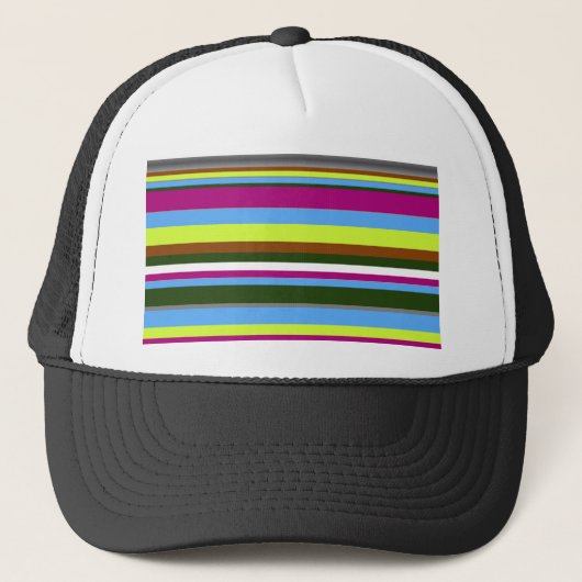 Colorful Gepersonaliseerd Designer Stripe Trucker Pet (Voorkant)
