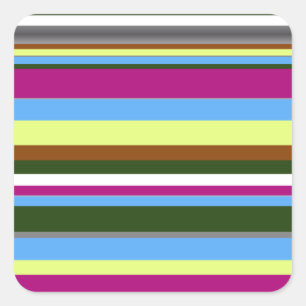 Colorful Gepersonaliseerd Designer Stripe Vierkante Sticker