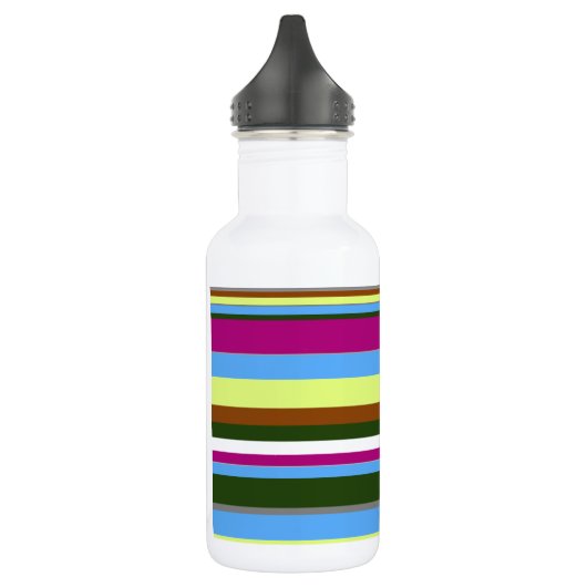 Colorful Gepersonaliseerd Designer Stripe Waterfles (Links)