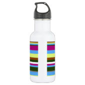 Colorful Gepersonaliseerd Designer Stripe Waterfles (Achterkant)