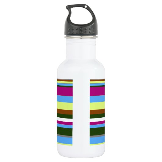 Colorful Gepersonaliseerd Designer Stripe Waterfles (Achterkant)