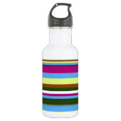 Colorful Gepersonaliseerd Designer Stripe Waterfles (Voorkant)