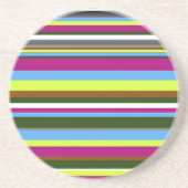 Colorful Gepersonaliseerd Designer Stripe Zandsteen Onderzetter (Voorkant)