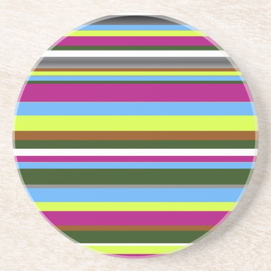 Colorful Gepersonaliseerd Designer Stripe Zandsteen Onderzetter (Voorkant)