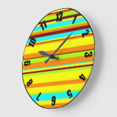 Colorful Gepersonaliseerd Stripe Designer Grote Klok (Hoek)