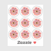 Colorful Gerbera Daisy Floral Sticker (Vel)