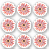 Colorful Gerbera Daisy Floral Sticker (Voorkant)