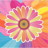 Colorful Gerbera Daisy Floral Sticker (Voorkant)