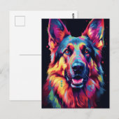 Colorful German Shepherd Briefkaart (Voorkant / Achterkant)