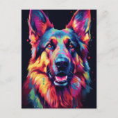 Colorful German Shepherd Briefkaart (Voorkant)