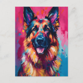 Colorful German Shepherd Briefkaart