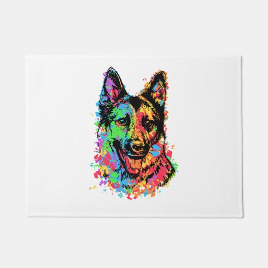 Colorful German Shepherd Deurmat (Voorkant)