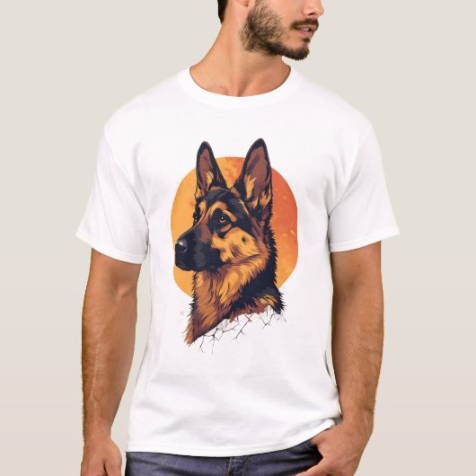 Colorful German Shepherd Dog Lover  T-shirt (Voorkant)