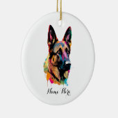 Colorful German Shepherd Keramisch Ornament (Rechts)