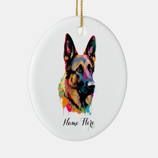 Colorful German Shepherd Keramisch Ornament (Rechts)