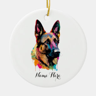 Colorful German Shepherd Keramisch Ornament