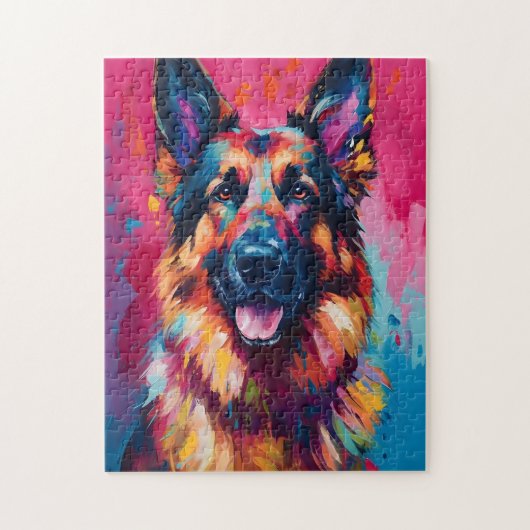 Colorful German Shepherd Legpuzzel (Verticaal)