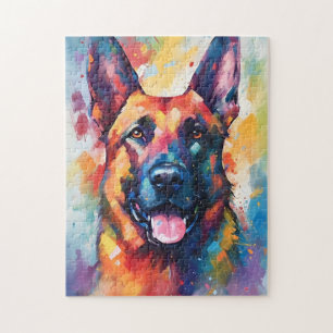 Colorful German Shepherd Legpuzzel