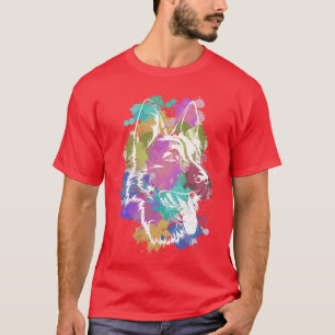 Colorful German Shepherd T-shirt