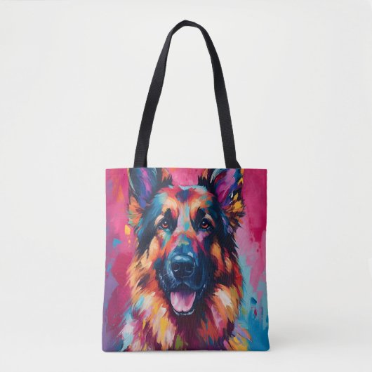 Colorful German Shepherd Tote Bag (Voorkant)