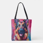 Colorful German Shepherd Tote Bag (Achterkant)