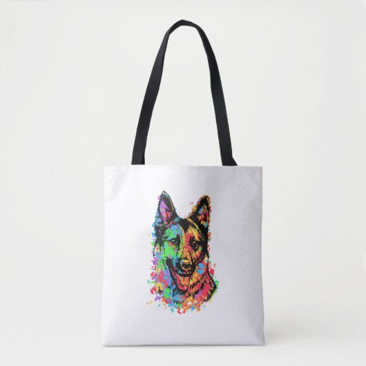 Colorful German Shepherd Tote Bag (Voorkant)