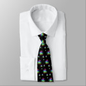 Colorful Ggloing atoms Pattern | Zwarte nerd Stropdas (Gebonden)