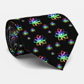 Colorful Ggloing atoms Pattern | Zwarte nerd Stropdas (Opgerold)