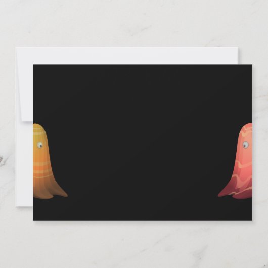 Colorful Ghosts Halloween Invitation Kaart (Achterkant)