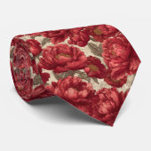Colorful Gifts For Him Peonies Floral Stropdas (Opgerold)
