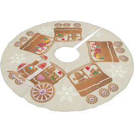 Colorful Gingerbrood-Cartoon kersttrein Kerstboom Rok