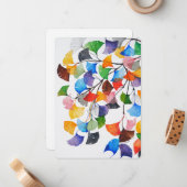 Colorful Ginkgo Biloba - Blanco kaart Notitiekaartje (Voorkant / Achterkant in situ)