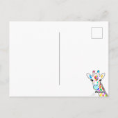 Colorful Giraffe Modern Art Briefkaart (Achterkant)